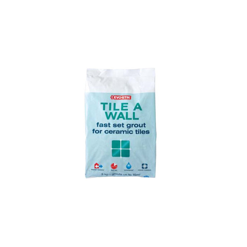 Evo-Stik Tile A Wall Fast Set Grout White 500g