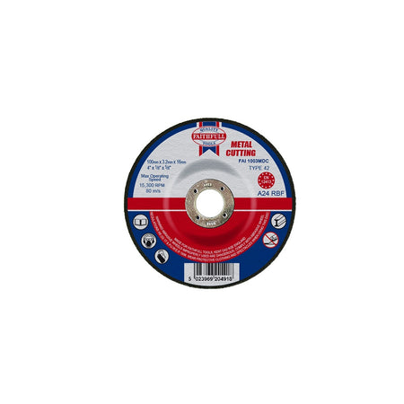 Faithfull Cut Off Disc for Metal Depressed Centre 100 x 3.2 x 16mm