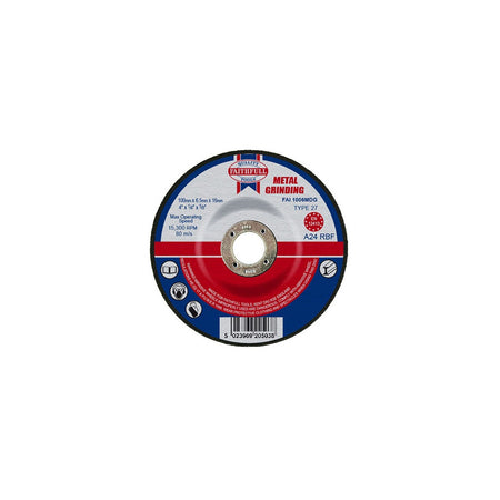 Faithfull Grinding Disc for Metal Depressed Centre 100 x 6.5 x 16mm