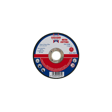 Faithfull Cut Off Disc for Metal 115 x 3.2 x 22mm