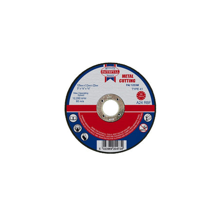 Faithfull Cut Off Disc for Metal 125 x 3.2 x 22mm