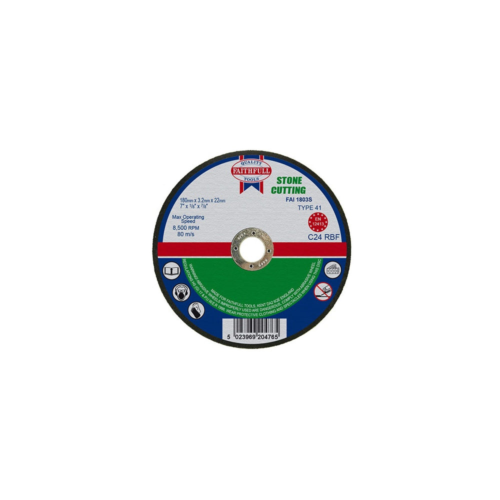 Faithfull Cut Off Disc for Stone 180 x 3.2 x 22mm