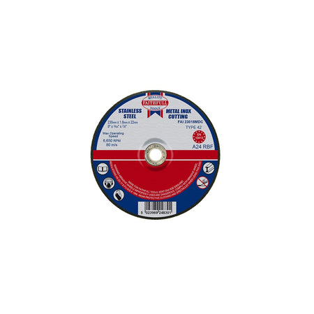 Faithfull Cut Off Disc for Metal Depressed Centre 230 x 1.8 x 22mm