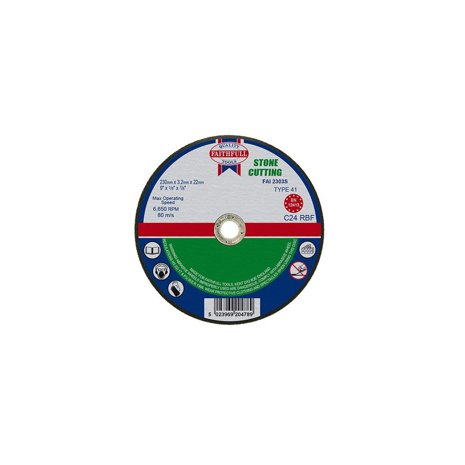 Faithfull Cut Off Disc for Stone 230 x 3.2 x 22mm