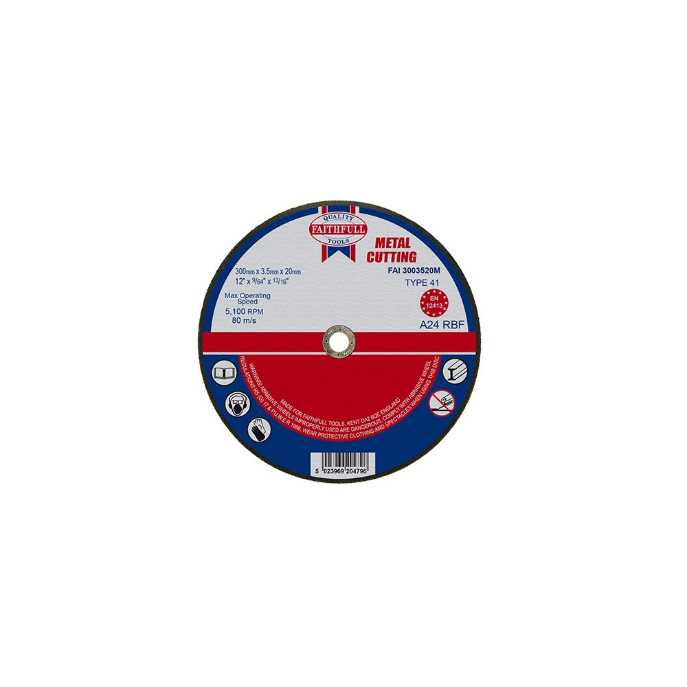 Faithfull Cut Off Disc for Metal 300 x 3.5 x 20mm