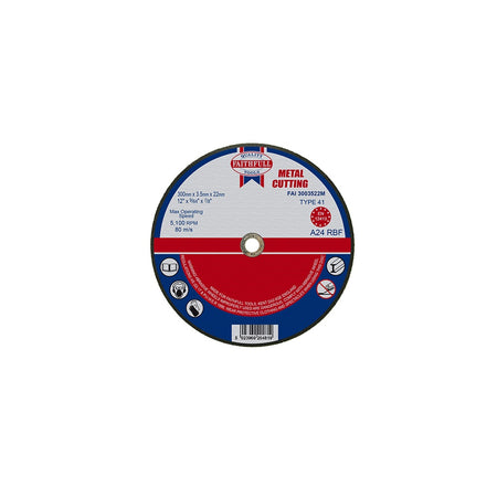 Faithfull Cut Off Disc for Metal 300 x 3.5 x 22mm