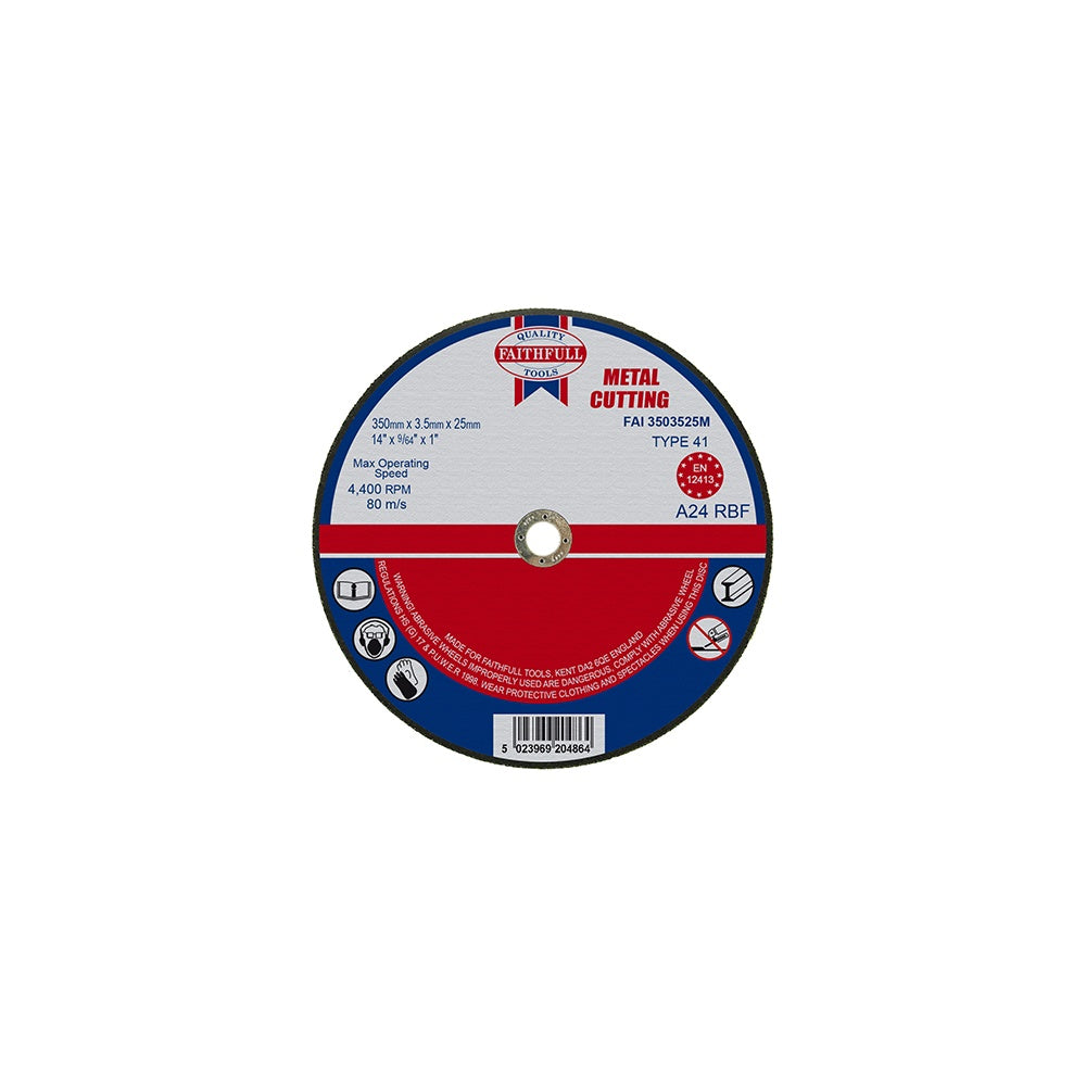Faithfull Cut Off Disc for Metal 350 x 3.5 x 25mm