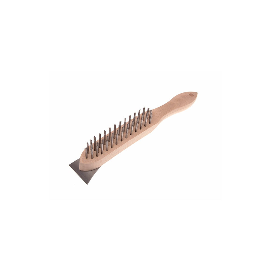Faithfull 580/4S Lightweight Scratch Brush with Scraper - 4 Row