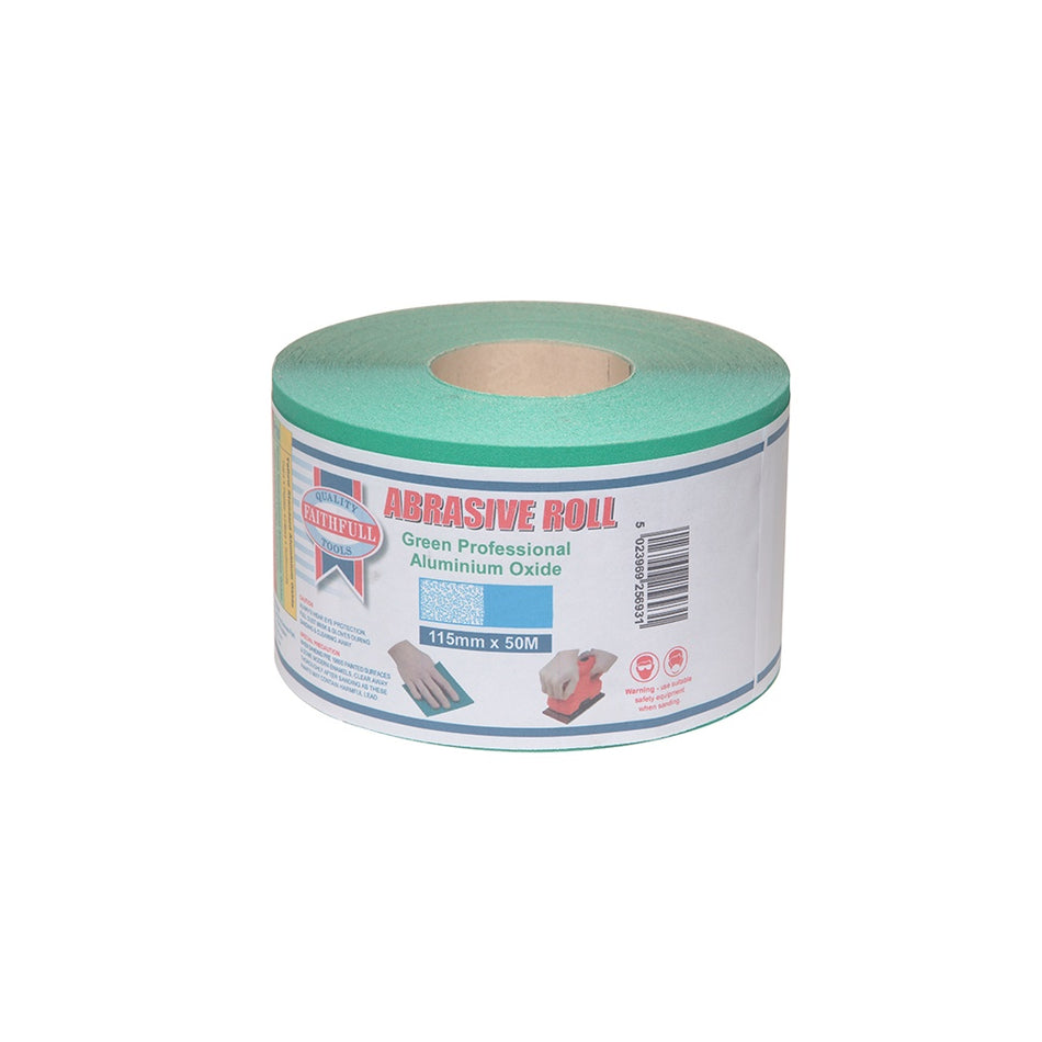 Faithfull Aluminium Oxide Paper Roll Green 115 mm x 50m 80g