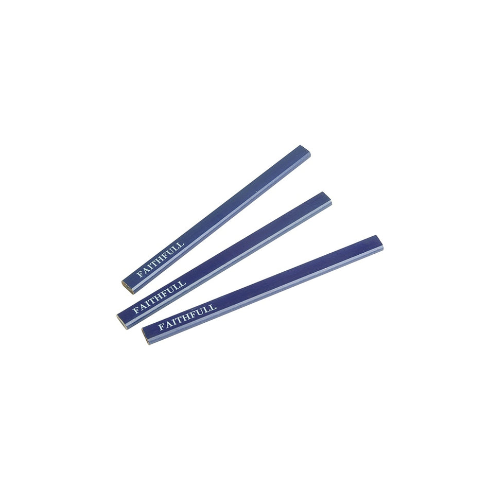 Faithfull Carpenters Pencils - Blue / Soft (Pack of 3)