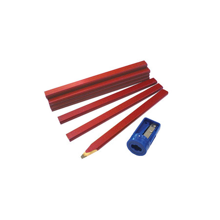 Faithfull Carpenters Pencils Tube (Tube of 12 + Sharpener)