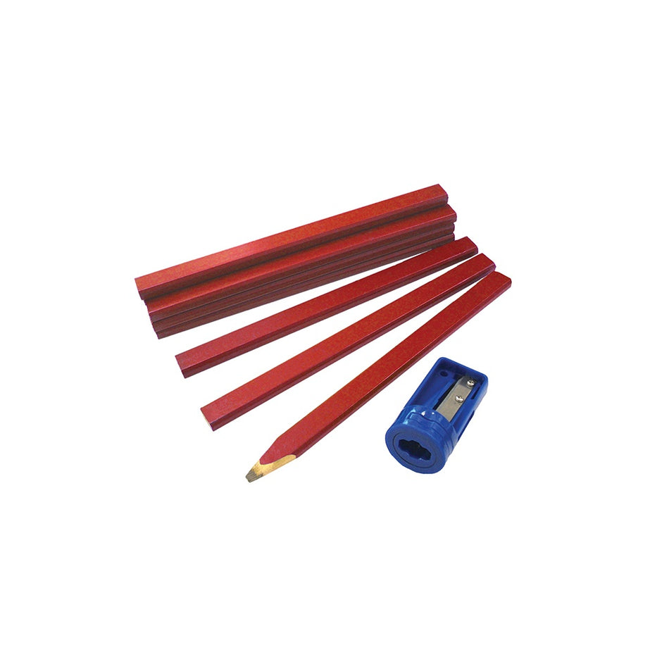 Faithfull Carpenters Pencils Tube (Tube of 12 + Sharpener)