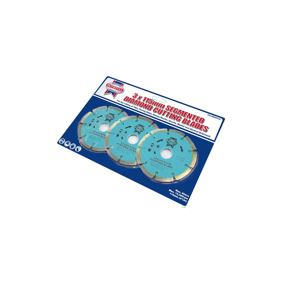 Faithfull Contract Diamond Blade Set of 3 115mm x 22.2mm