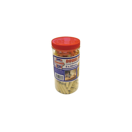 Faithfull Wood Dowels Fluted 40 x 8mm (Tub 150)
