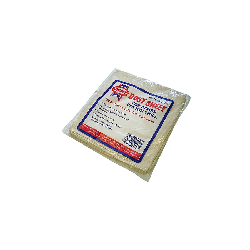 Faithfull Stairway Cotton Twill Dust Sheet 24f x 3ft