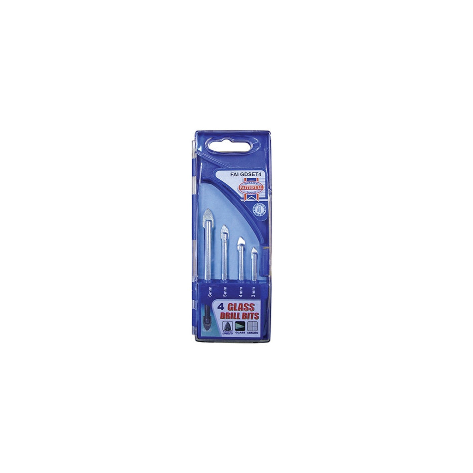 Faithfull Tile & Glass Drill Bit Set of 4 (3-6mm)