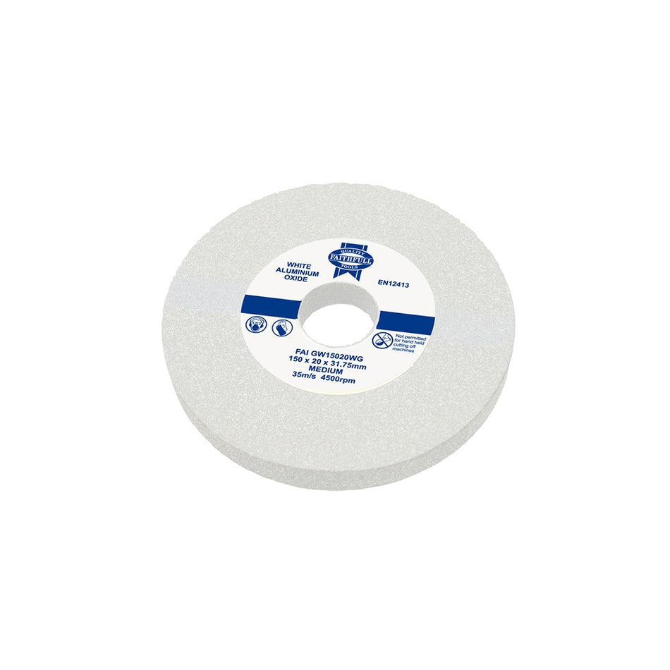 Faithfull General Purpose Grinding Wheel 200mm x 25mm White Medium