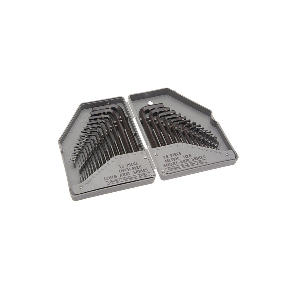 Faithfull Hexagon Key Set of 30 Metric / Imperial (0.7-10mm 1/16-3/8in)