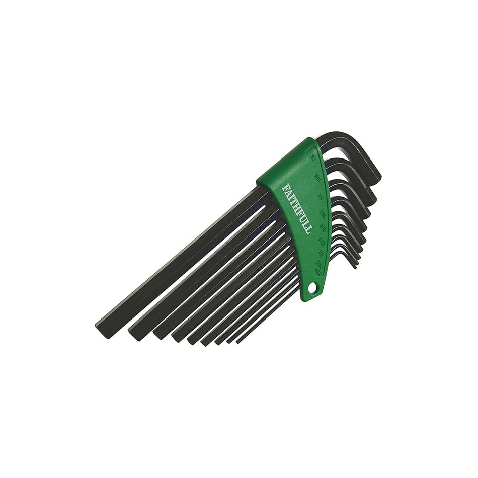 Faithfull Hexagon Key Long Arm Set of 9 Imperial (5/64 - 3/8in)