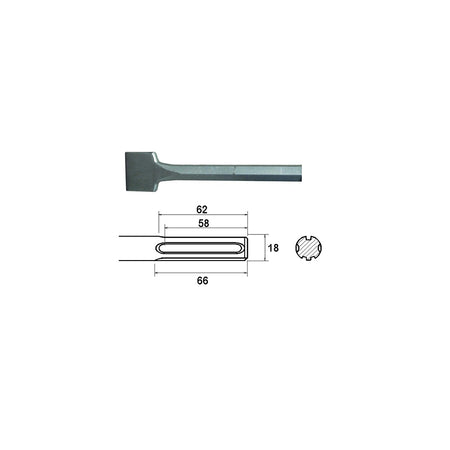 Faithfull SDS Max Scaling Chisel Straight 400 x 50mm