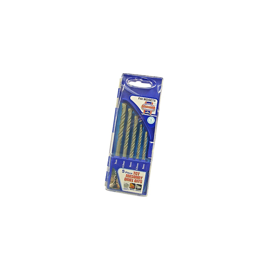 Faithfull Standard Masonry Drill Set of 5 5-7mm