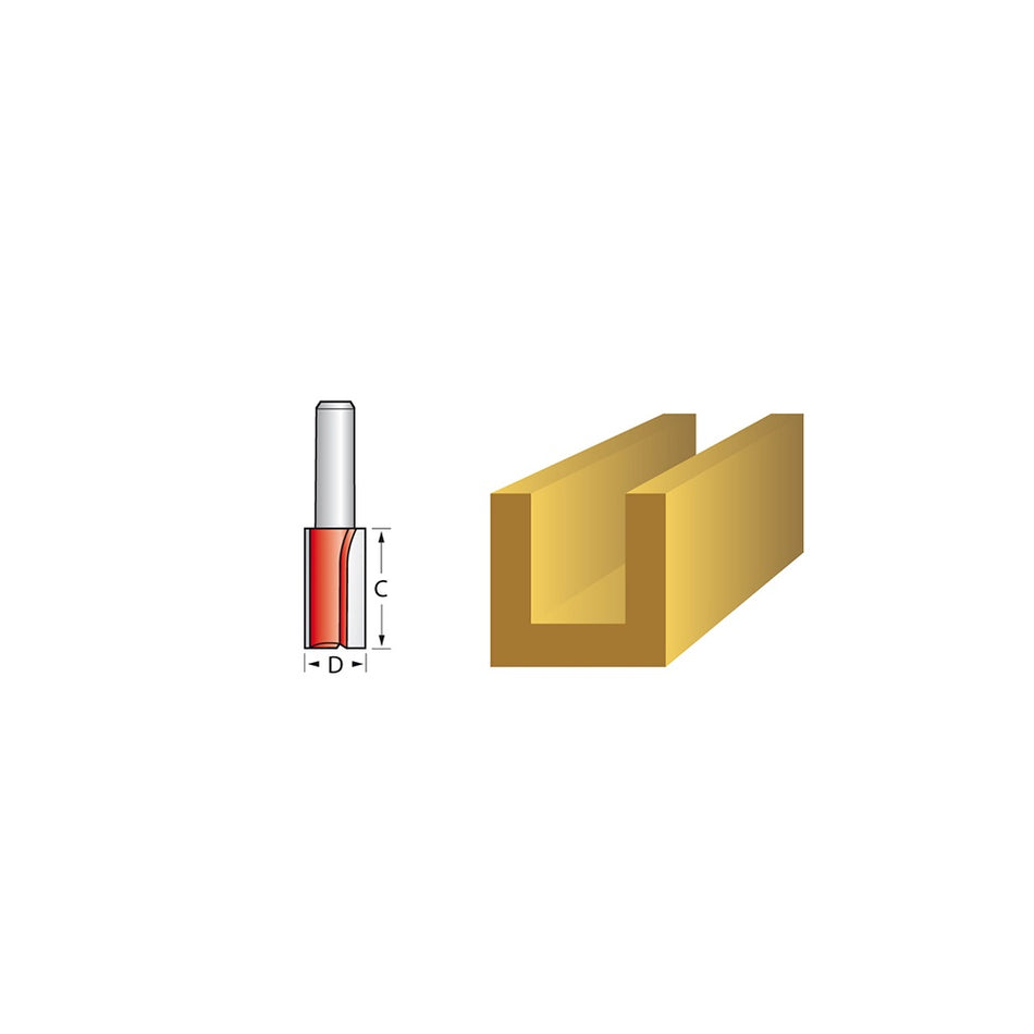 Faithfull Router Bit TCT Two Flute 12.7mm x 25mm 1/4in Shank