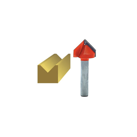 Faithfull Router Bit TCT V Groove 13.0mm x 19.1mm 1/4in Shank