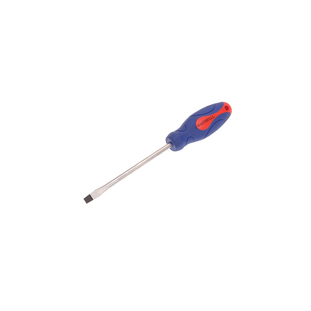 Faithfull Soft Grip Screwdriver Slotted Flared Tip 8mm x 150mm