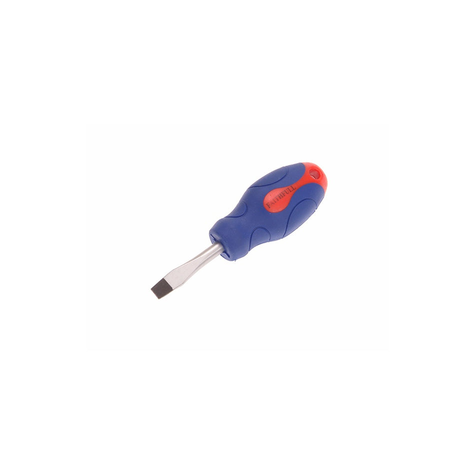 Faithfull Soft Grip Screwdriver Slotted Flared Tip 6.5mm x 40mm Stubby