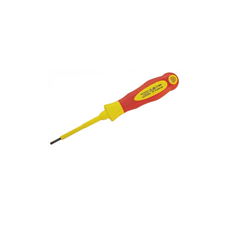 Faithfull VDE Screwdriver Soft Grip Parallel Slotted Tip 4.0 x 100mm