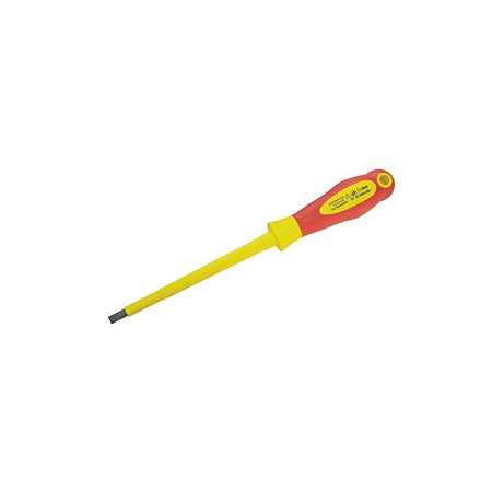 Faithfull VDE Screwdriver Soft Grip Parallel Slotted Tip 6.5 x 150mm