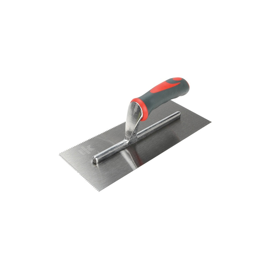 Faithfull Notched Trowel V 3mm Soft Grip Handle 11 x 4.1/2in