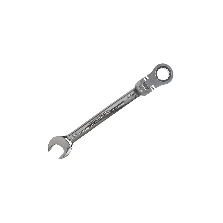 Faithfull Ratchet Combination Spanner Flex Head CV 15mm
