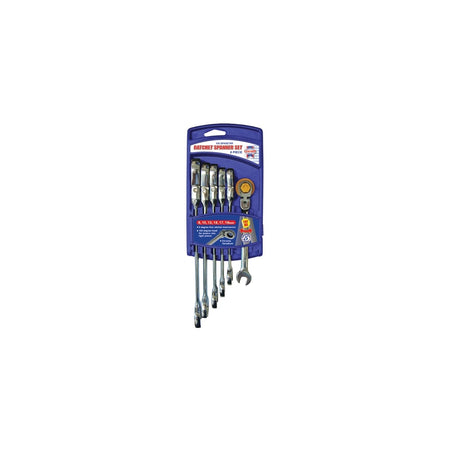 Faithfull Ratchet Combination Spanner Flex Head Set of 6