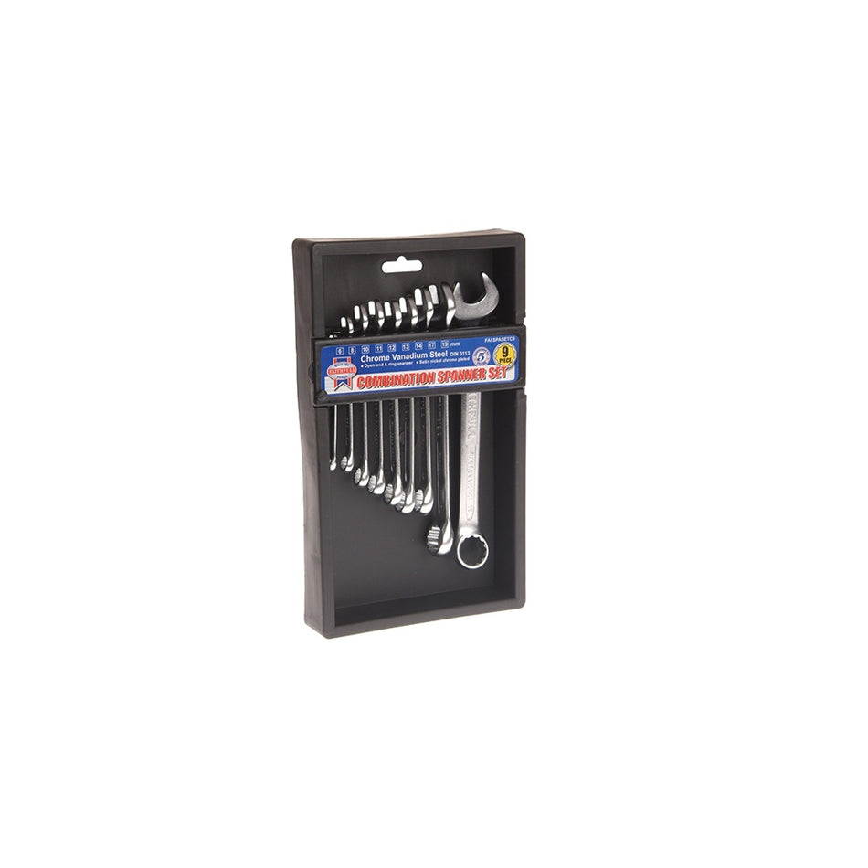 Faithfull Combination Spanner CV Set of 9 (6 to 19mm)