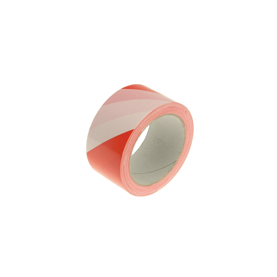 Faithfull Hazard Warning Safety Tape 50mm x 33m Red & White