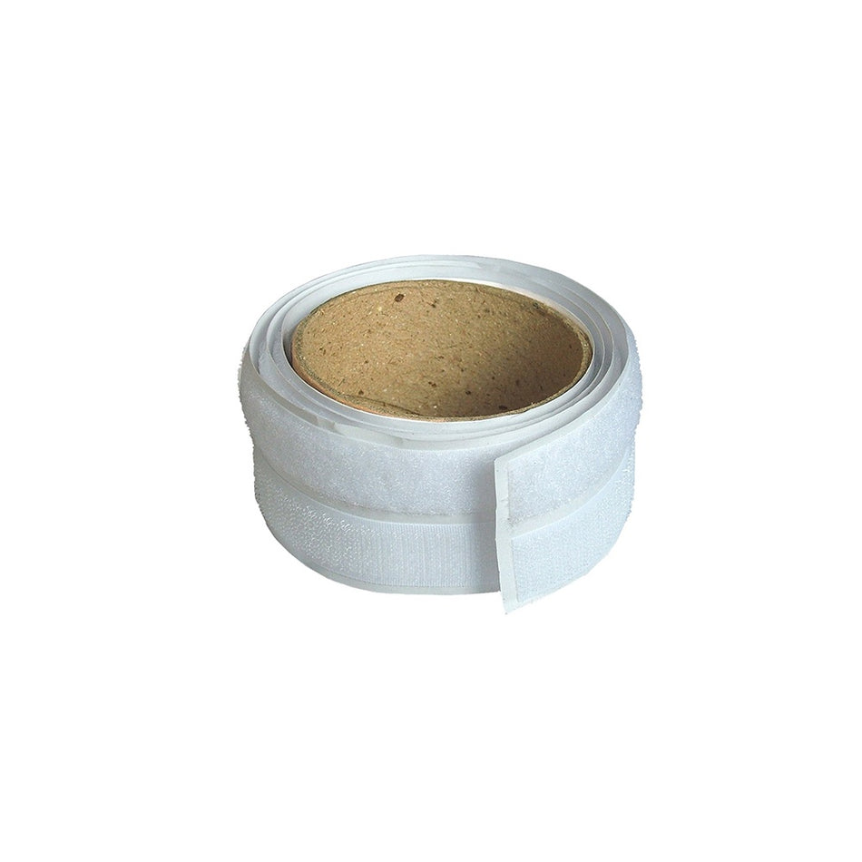 Faithfull Hook & Loop Self Adhesive Tape 20mm x 1m White