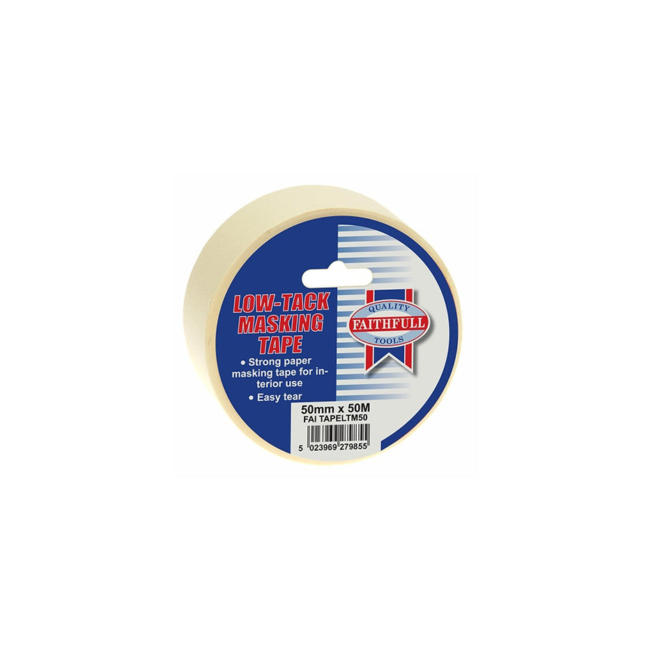 Faithfull Low Tack Masking Tape 50mm x 50m