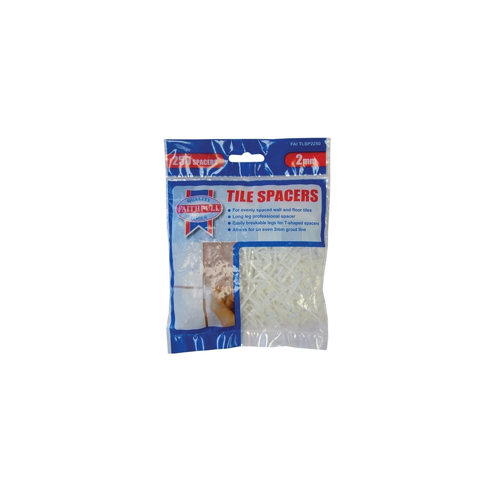 Faithfull Tile Spacer Long Leg 2mm Bag of 250