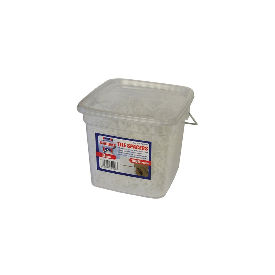 Faithfull Tile Spacer Long Leg 3mm Tub of 1000