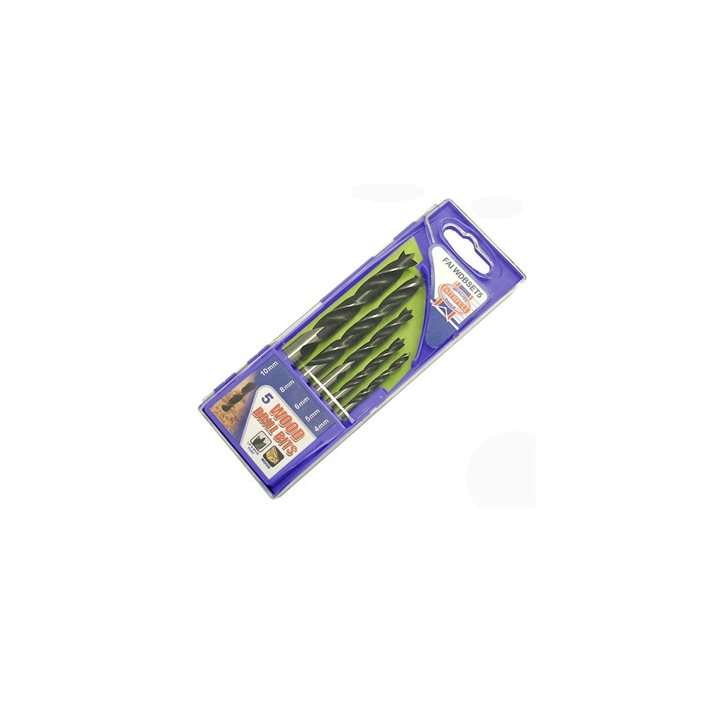 Faithfull Lip & Spur Wood Drill Bit Set of 5