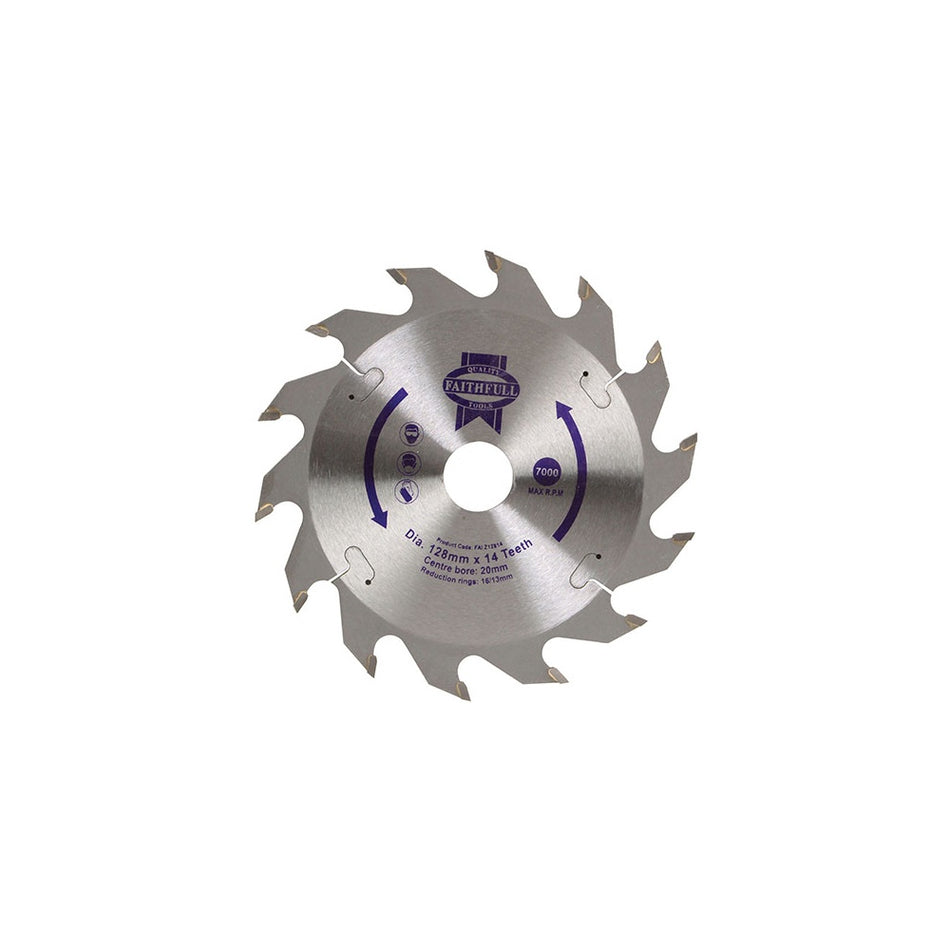 Faithfull Circular Saw Blade 128 x 20mm x 14T Fast Rip