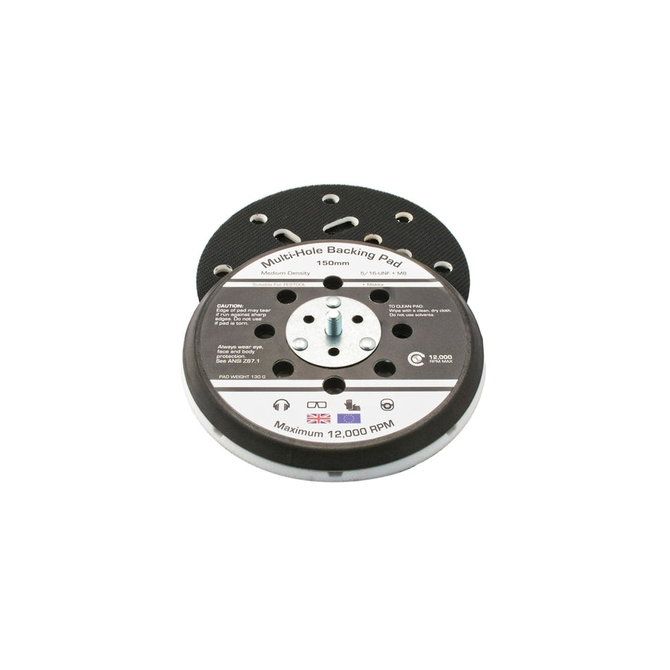 Flexipads World Class Dual Action Sander Pad 150mm VELCRO???? Brand Multi 5/16 UNF +M8
