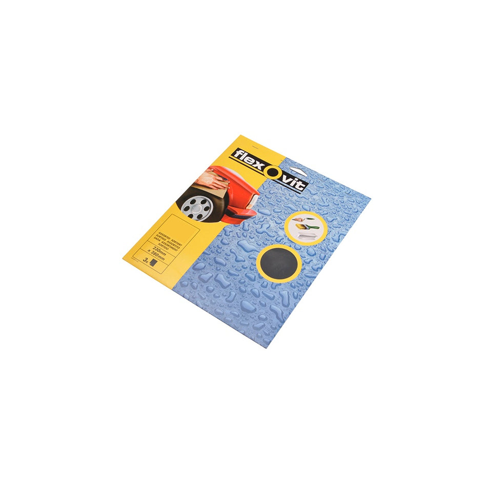 Flexovit Waterproof Sanding Sheets 230 x 280mm Medium 240g (3)