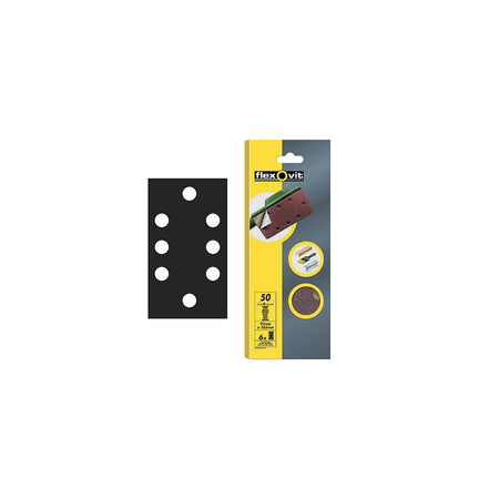 Flexovit 1/3 Sanding Sheets 93 x 185mm Quick Release Coarse 50g (6)