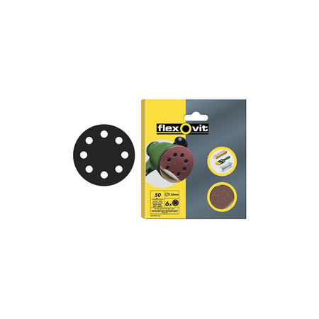 Flexovit Hook & Loop Sanding Discs 125mm Medium 80g (Pack of 15)