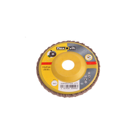 Flexovit Flap Discs For Angle Grinders 115mm 40g (1)