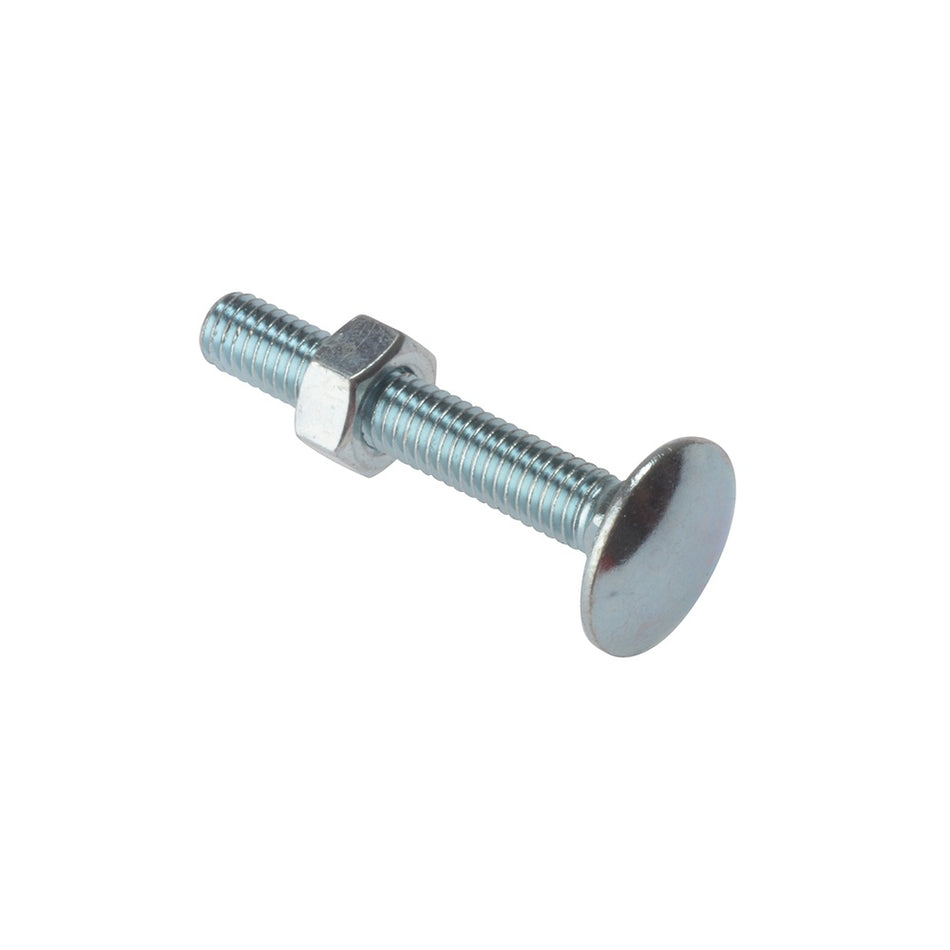 Forgefix Carriage Bolt & Nut ZP M6 x 50mm Bag 10