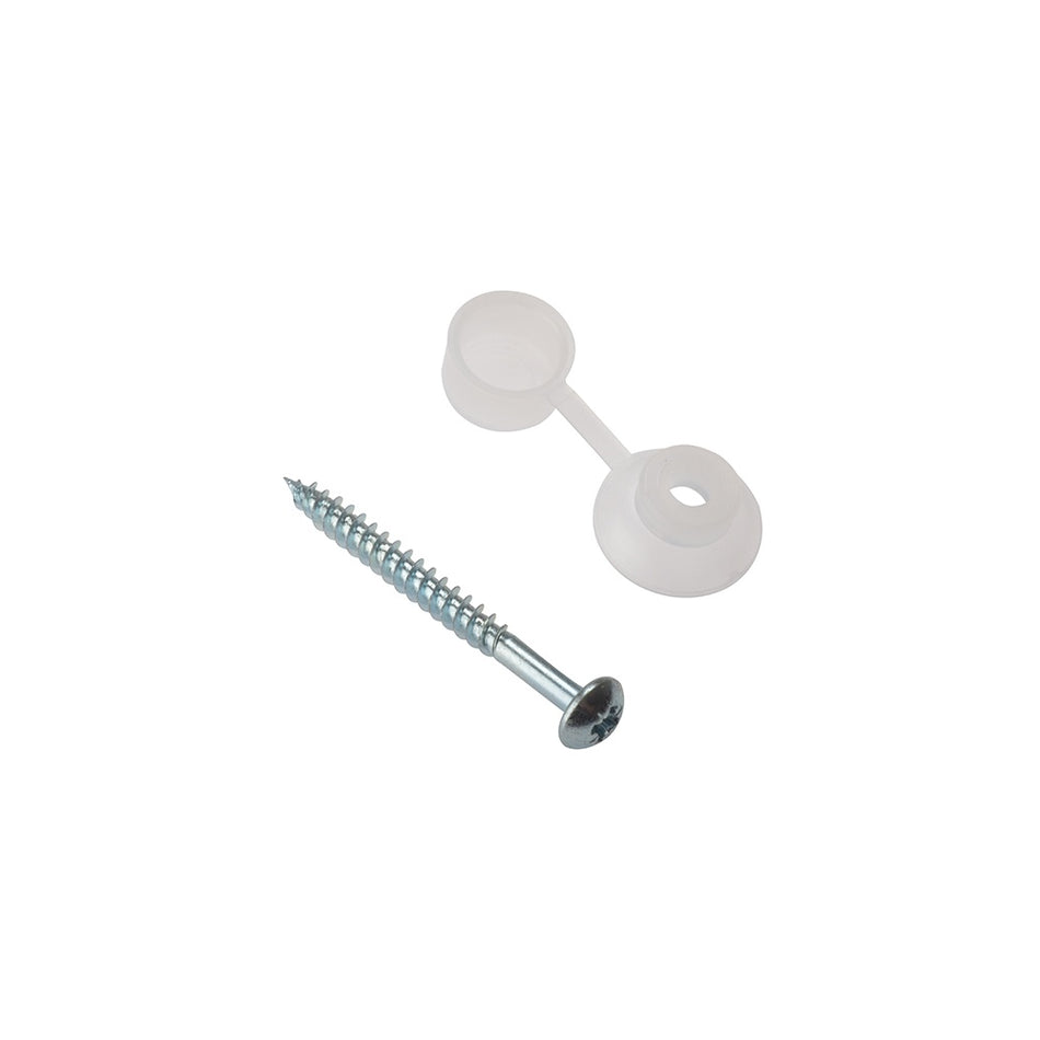 Forgefix Corrugated Roofing Screw Round Head Pozi ZP 4mm x 50mm Bag 10