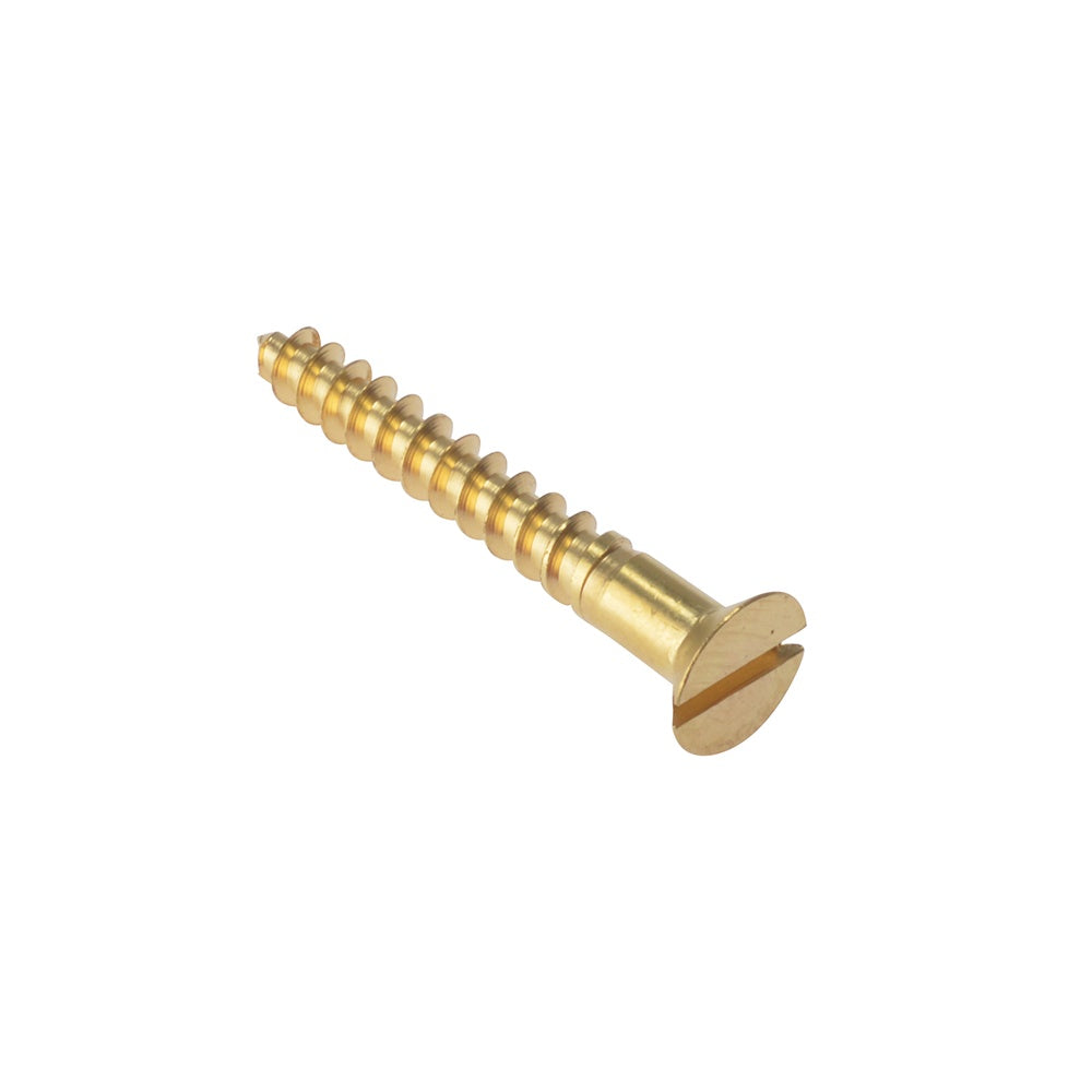 Forgefix Wood Screw Slotted CSK Solid Brass 1.1/4 x 8 Box 200